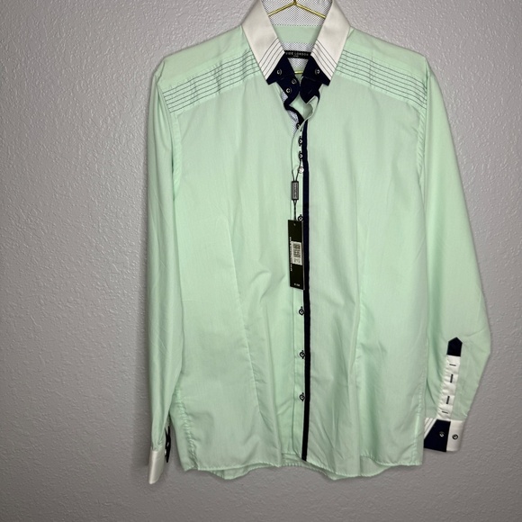 NWT Mint green Skylake Premium Slim Fit Shirt by Guide London - XL - Picture 2 of 11